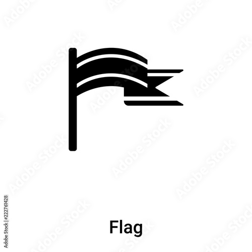 Flag icon vector isolated on white background, logo concept of Flag sign on transparent background, black filled symbol