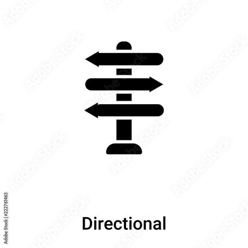 Directional sign icon vector isolated on white background, logo concept of Directional sign sign on transparent background, black filled symbol