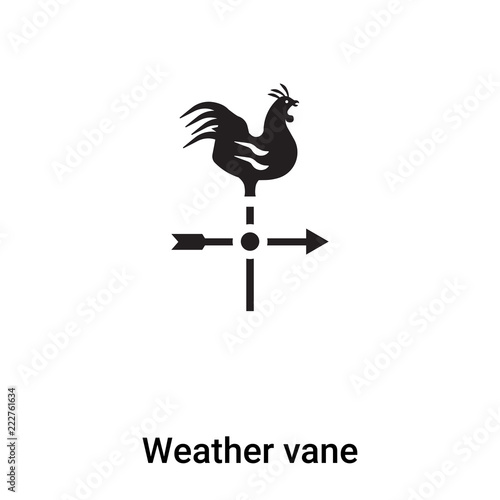 Weather vane icon vector isolated on white background, logo concept of Weather vane sign on transparent background, black filled symbol