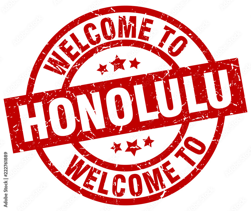 welcome to Honolulu red stamp welcome to Honolulu red stamp