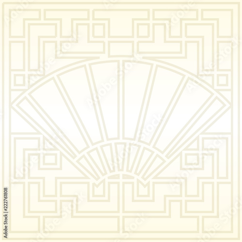 Chinese Traditional White Jade Background, The Classic Fans, The Fretwork Texture 