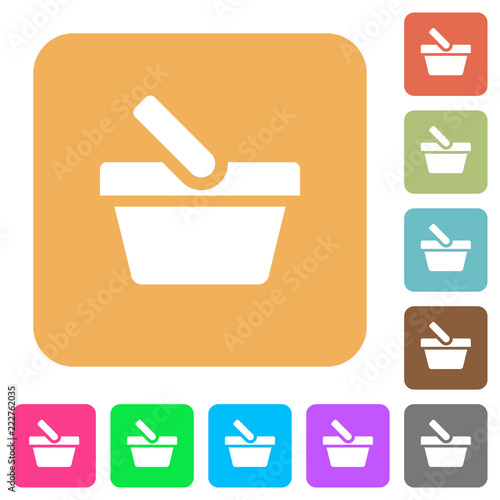 Shopping basket rounded square flat icons