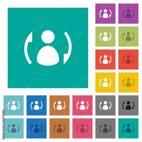 Syncronize contacts square flat multi colored icons