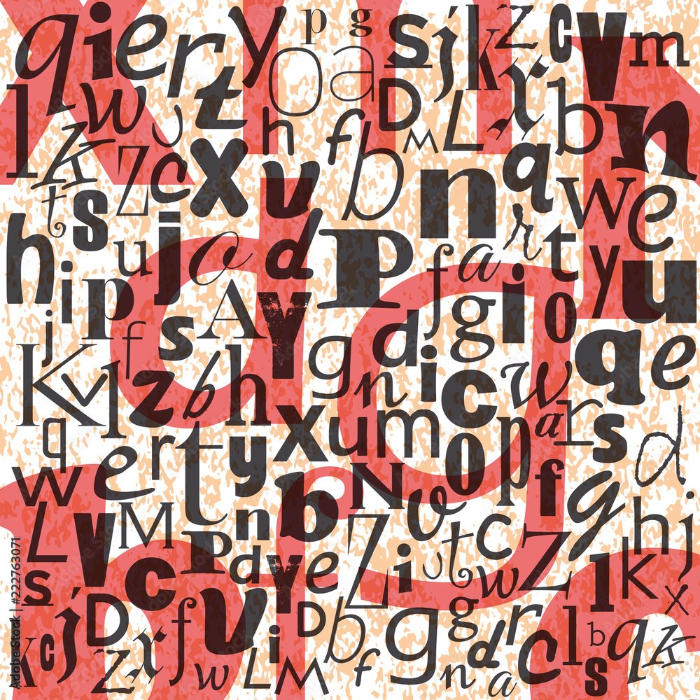 Fototapeta premium Vector poster of abstract alphabet. Artwork in retro style