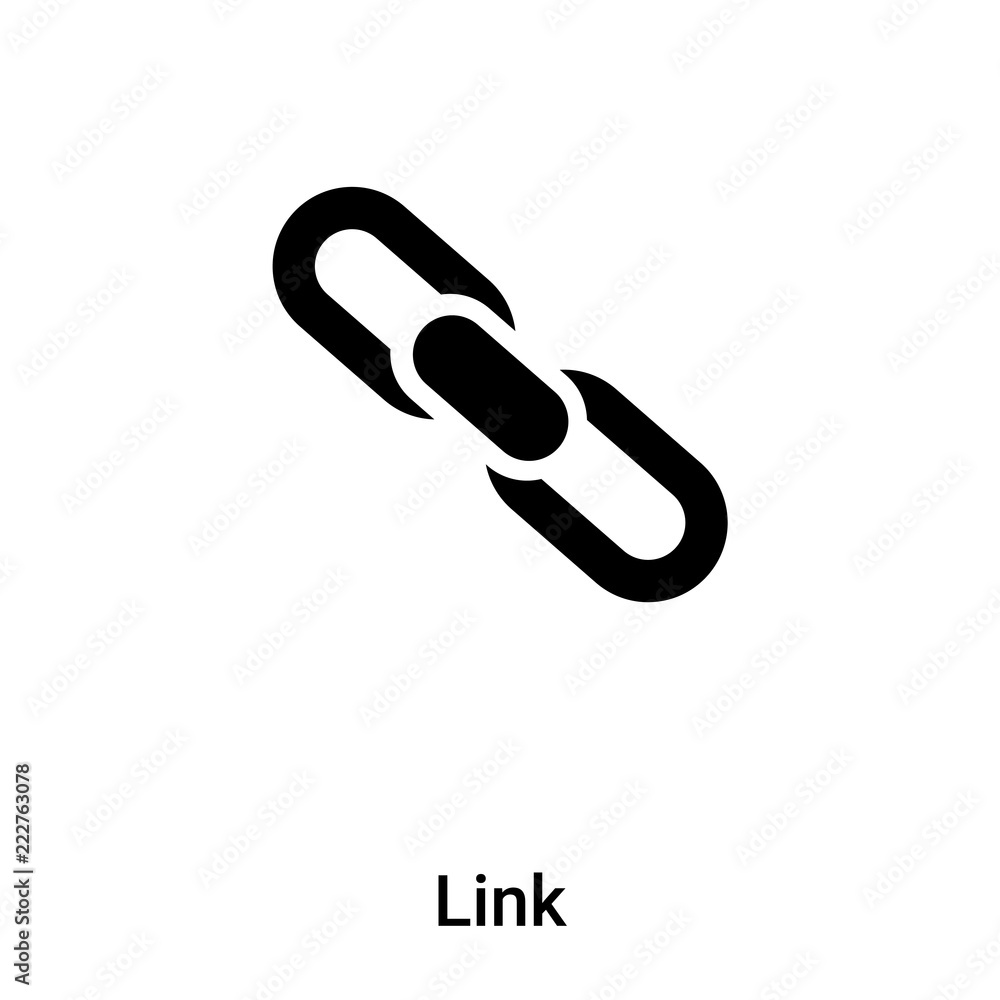 Link icon vector isolated on white background, logo concept of Link sign on transparent background, black filled symbol Link icon vector isolated on white background, logo concept of Link sign on transparent background, black filled symbol