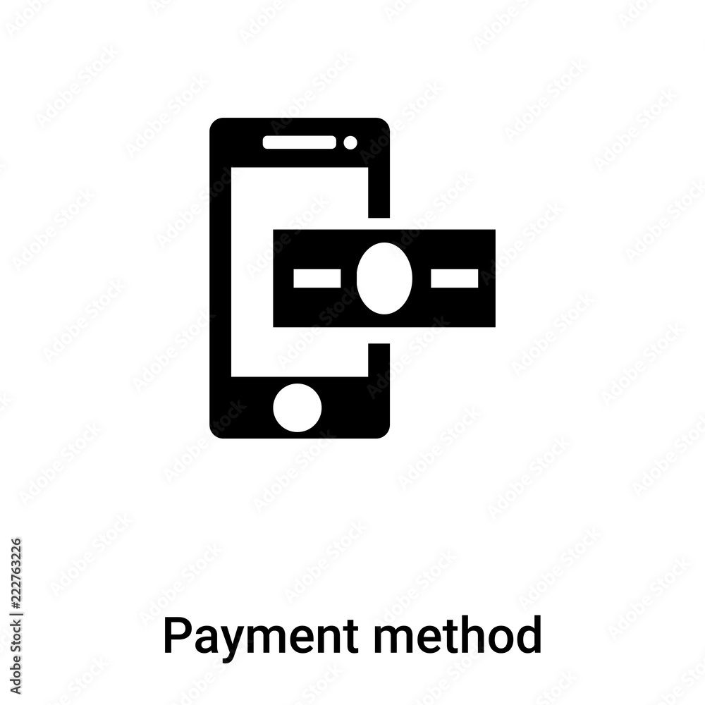Payment method icon vector isolated on white background, logo concept of Payment method sign on transparent background, black filled symbol Payment method icon vector isolated on white background, logo concept of Payment method sign on transparent background, black filled symbol