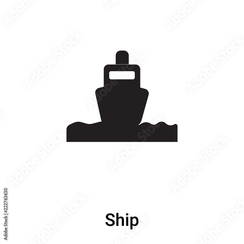 Ship icon vector isolated on white background, logo concept of Ship sign on transparent background, black filled symbol