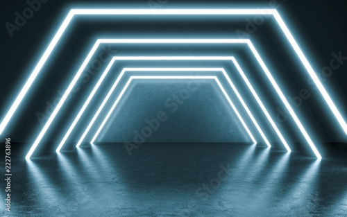 Neon lights background. 3d illustration