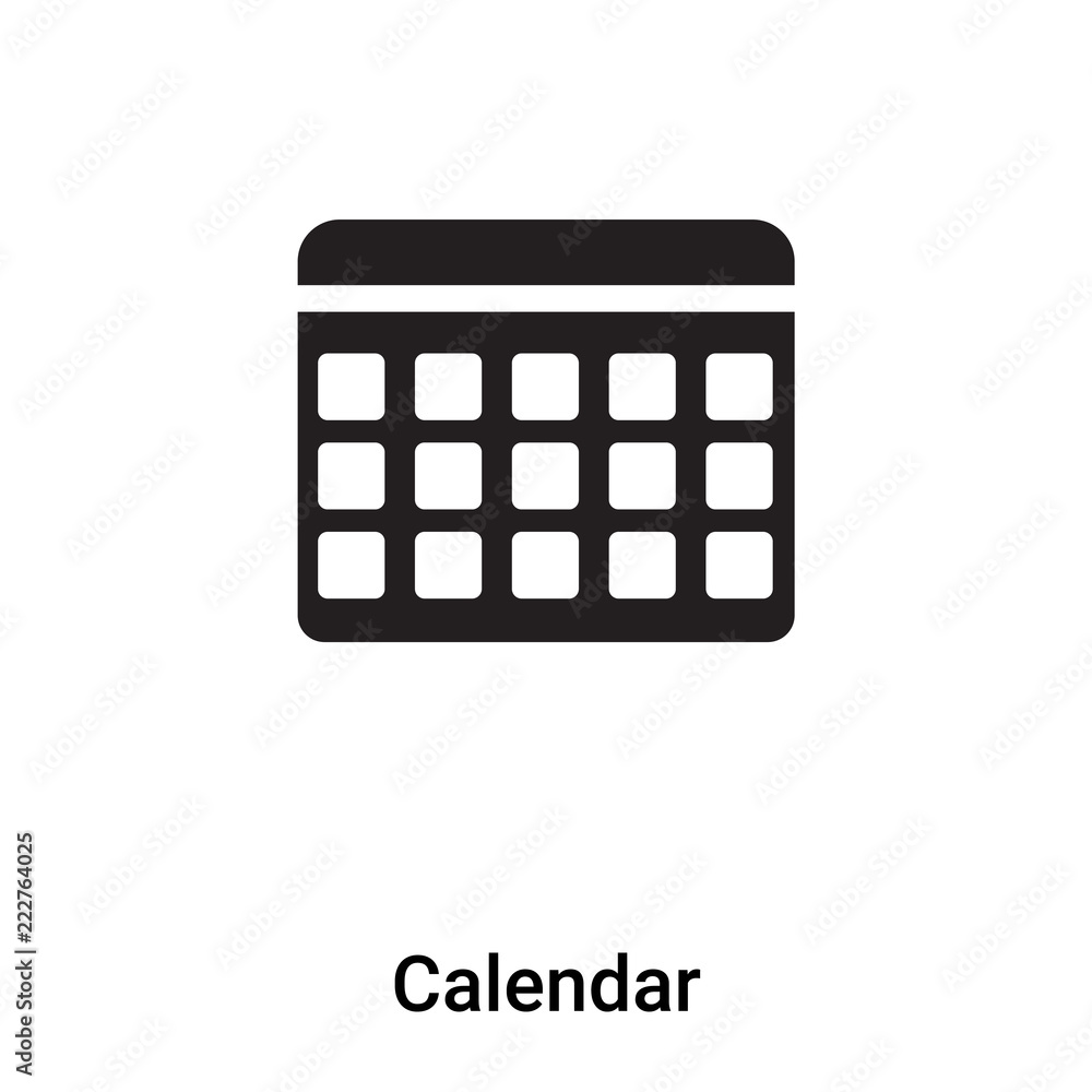 Naklejka premium Calendar icon vector isolated on white background, logo concept of Calendar sign on transparent background, black filled symbol