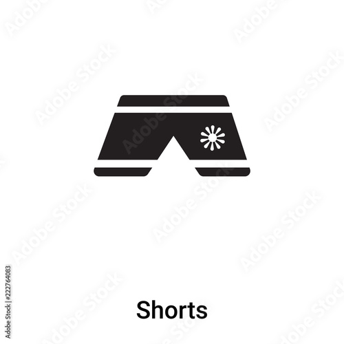 Shorts icon vector isolated on white background, logo concept of Shorts sign on transparent background, black filled symbol