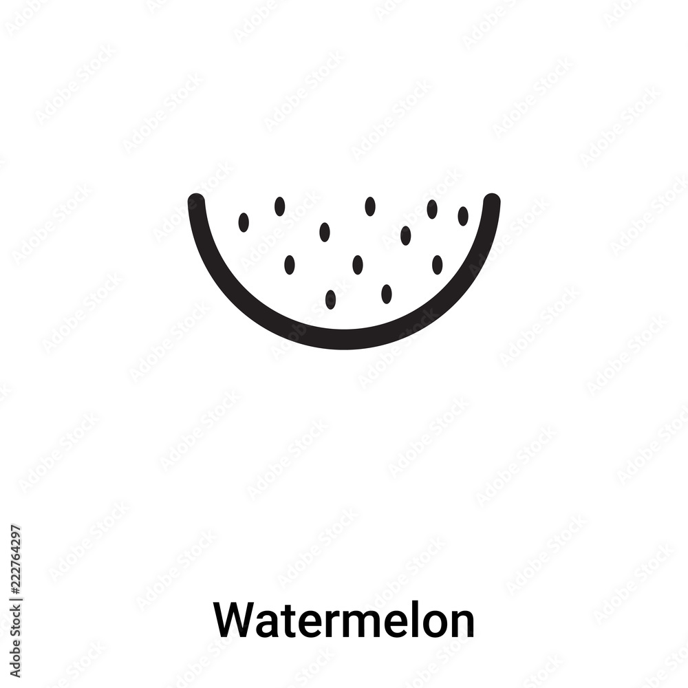 Watermelon icon vector isolated on white background, logo concept of Watermelon sign on transparent background, black filled symbol Watermelon icon vector isolated on white background, logo concept of Watermelon sign on transparent background, black filled symbol