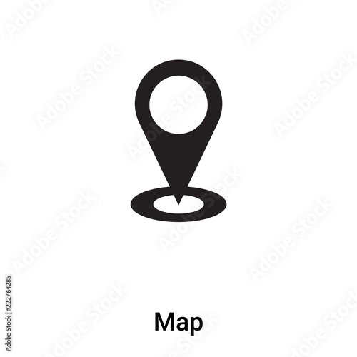 Map icon vector isolated on white background, logo concept of Map sign on transparent background, black filled symbol