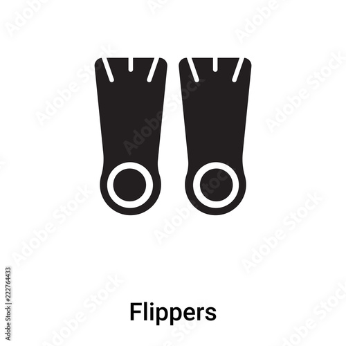 Flippers icon vector isolated on white background, logo concept of Flippers sign on transparent background, black filled symbol