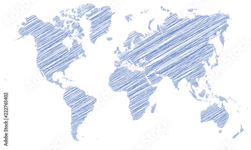 CARTE DU MONDE avec griffonnage