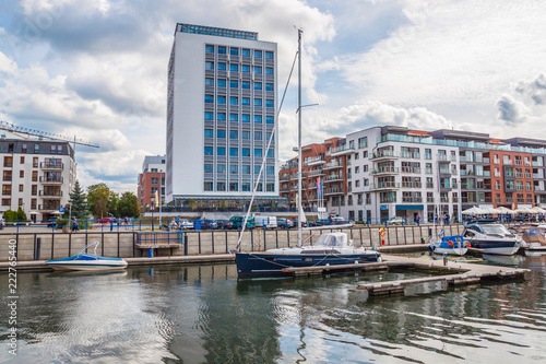 Marina at Motlawa river in Gdansk, Poland. Gdansk 