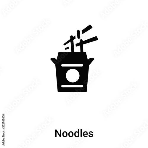 Noodles icon vector isolated on white background, logo concept of Noodles sign on transparent background, black filled symbol