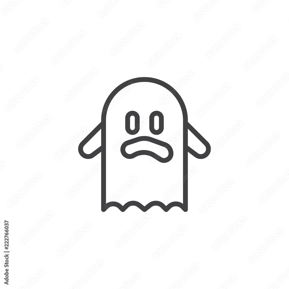 Obraz premium Ghost costume outline icon. linear style sign for mobile concept and web design. Halloween costume simple line vector icon. Symbol, logo illustration. Pixel perfect vector graphics
