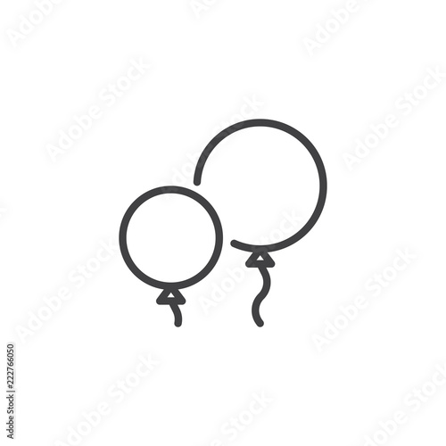 Balloons outline icon. linear style sign for mobile concept and web design. Party balloons simple line vector icon. Symbol, logo illustration. Pixel perfect vector graphics