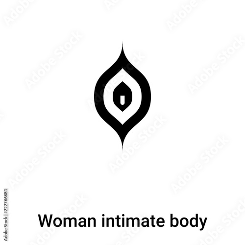 Woman intimate body part icon vector isolated on white background, logo concept of Woman intimate body part sign on transparent background, black filled symbol