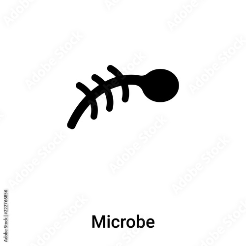 Microbe icon vector isolated on white background, logo concept of Microbe sign on transparent background, black filled symbol