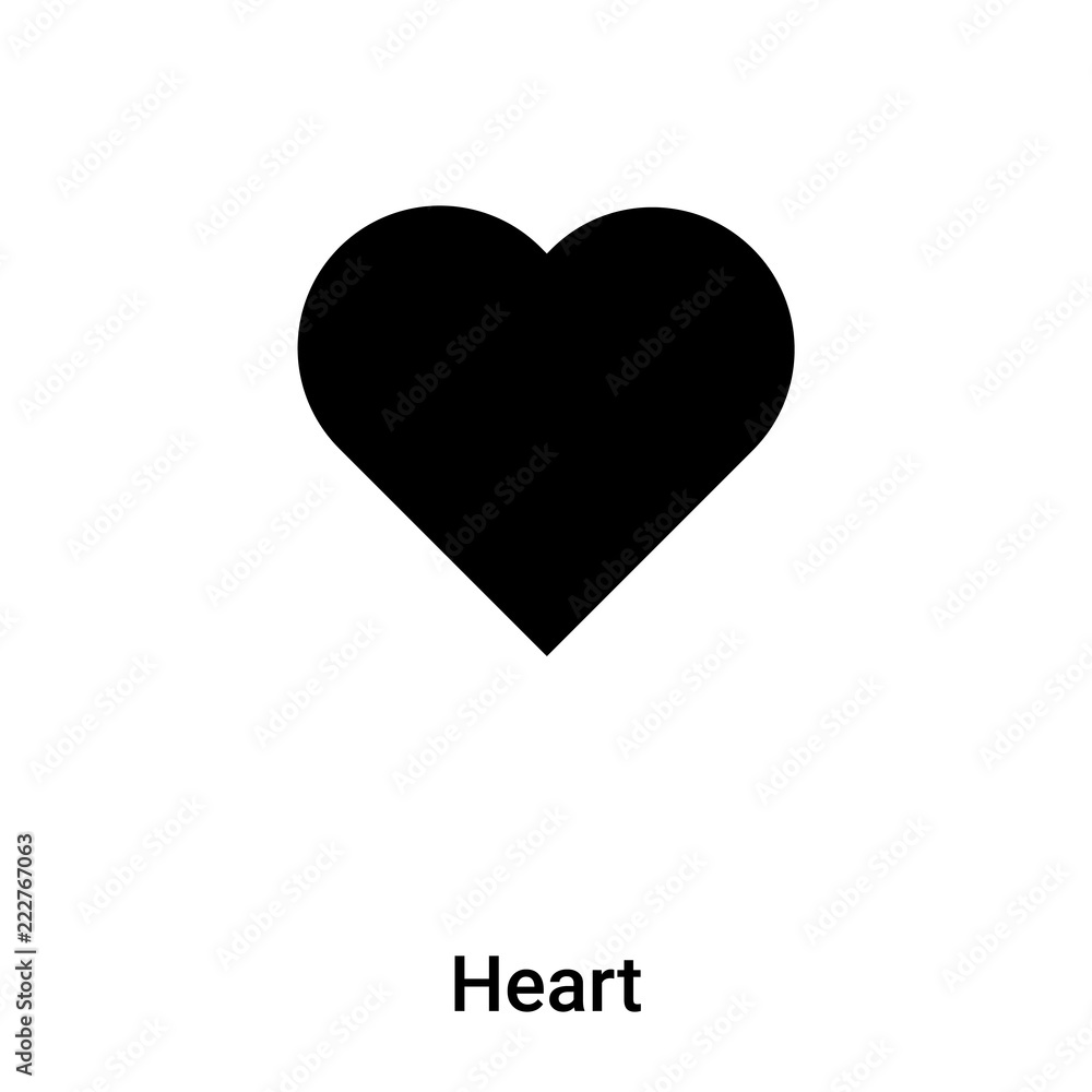 Heart icon vector isolated on white background, logo concept of Heart sign on transparent background, black filled symbol