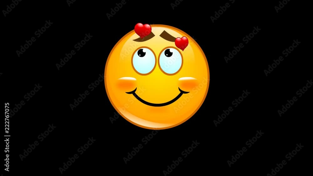 Animation smiley love with alpha channel and loop Animation smiley love with alpha channel and loop
