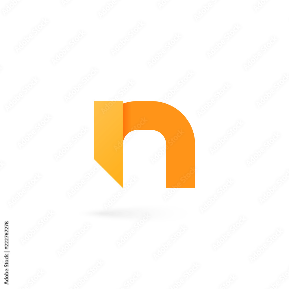 Letter N logo on white alphabet background