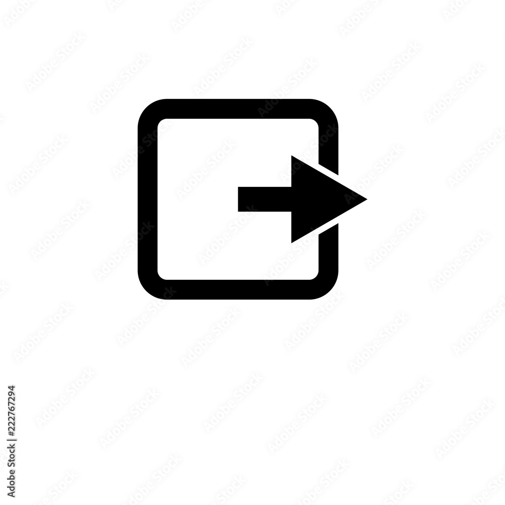 Logout icon vector isolated on white background, logo concept of Logout sign on transparent background, black filled symbol Logout icon vector isolated on white background, logo concept of Logout sign on transparent background, black filled symbol