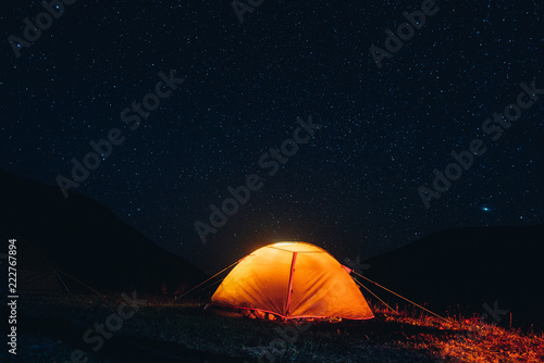 the shining tents under the star sky