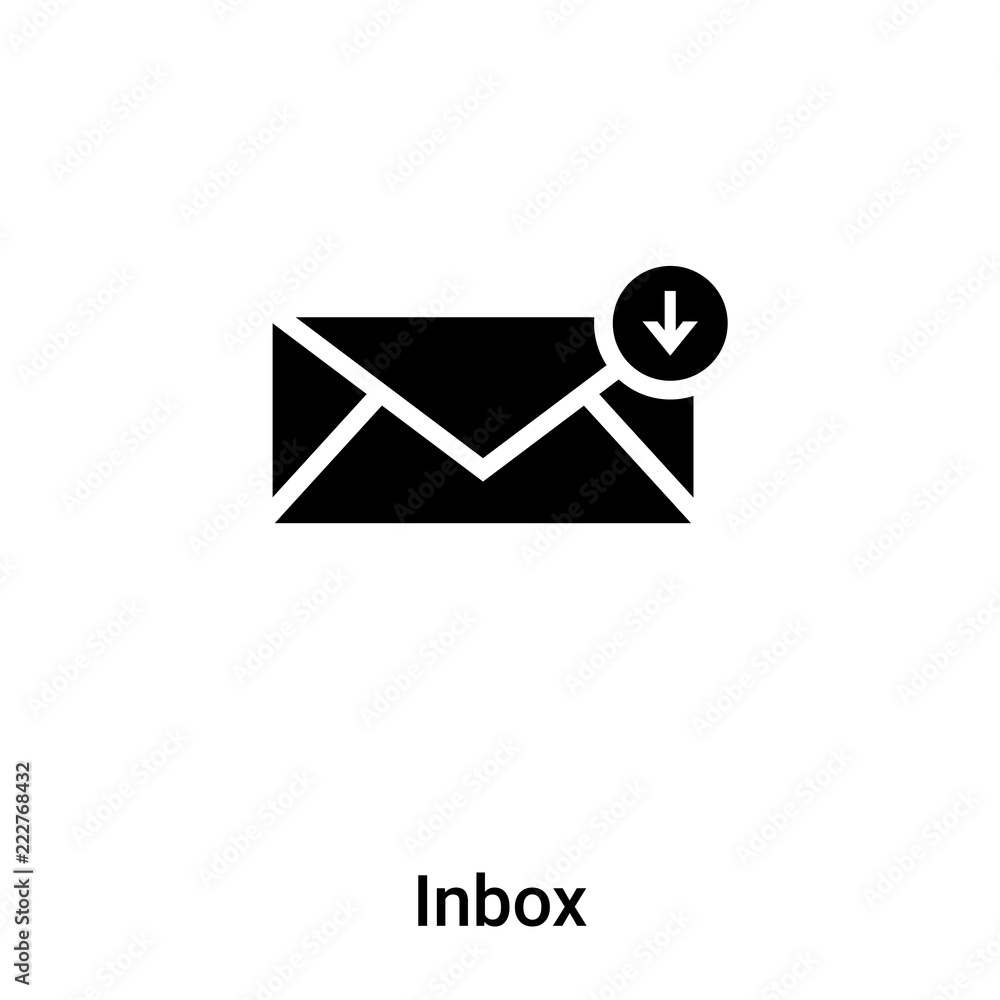 Inbox icon vector isolated on white background, logo concept of Inbox sign on transparent background, black filled symbol Inbox icon vector isolated on white background, logo concept of Inbox sign on transparent background, black filled symbol