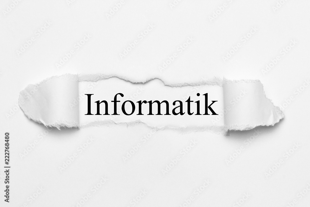 Informatik auf weißen gerissenen Papier Informatik auf weißen gerissenen Papier