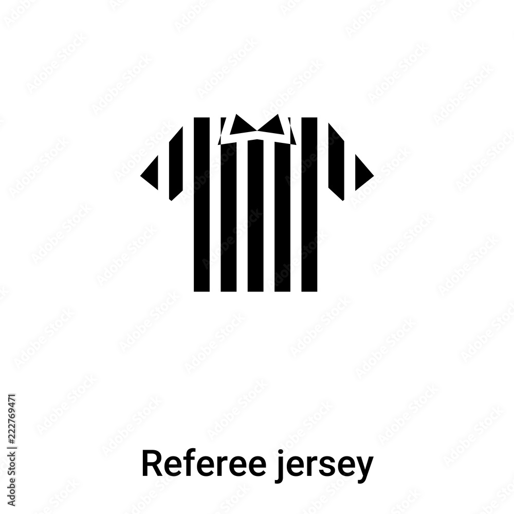 Referee jersey icon vector isolated on white background, logo concept of Referee jersey sign on transparent background, black filled symbol Referee jersey icon vector isolated on white background, logo concept of Referee jersey sign on transparent background, black filled symbol