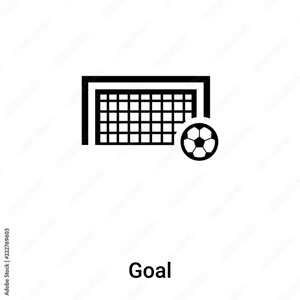 Goal icon vector isolated on white background, logo concept of Goal sign on transparent background, black filled symbol Goal icon vector isolated on white background, logo concept of Goal sign on transparent background, black filled symbol