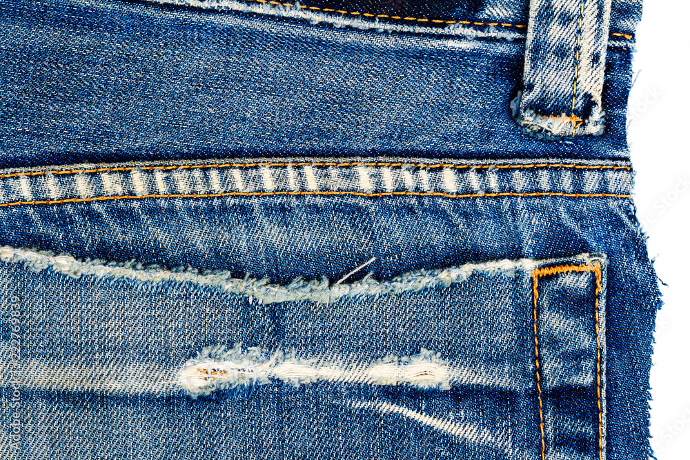 Piece of blue jeans fabric Piece of blue jeans fabric