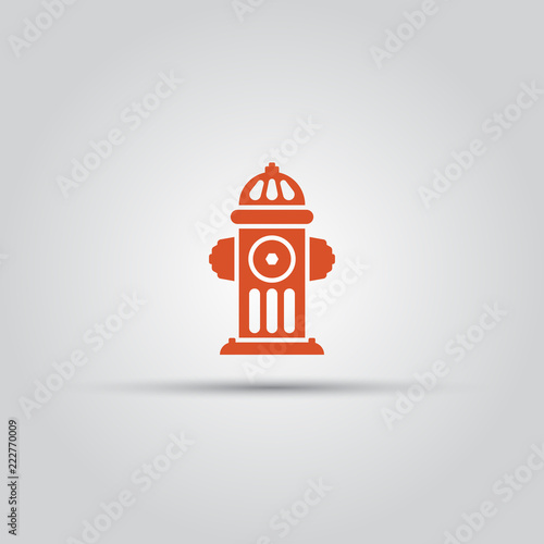 Red fire hydrant isolated vector colored icon