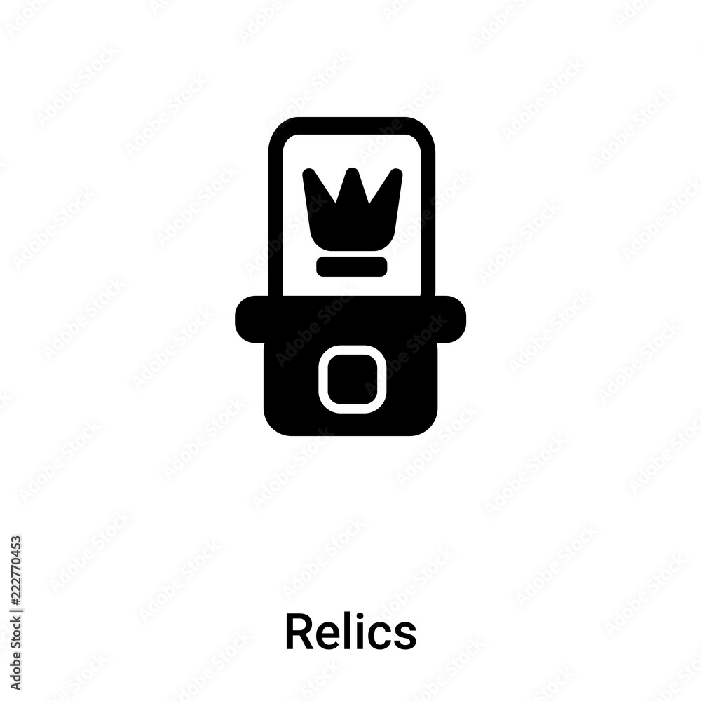 Relics icon vector isolated on white background, logo concept of Relics sign on transparent background, black filled symbol Relics icon vector isolated on white background, logo concept of Relics sign on transparent background, black filled symbol
