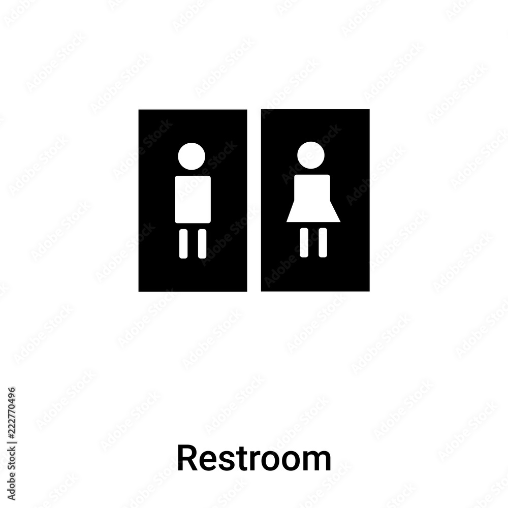 Restroom icon vector isolated on white background, logo concept of Restroom sign on transparent background, black filled symbol Restroom icon vector isolated on white background, logo concept of Restroom sign on transparent background, black filled symbol