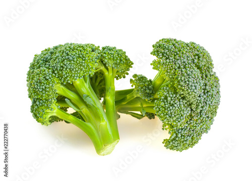 raw broccoli isolated on white background.