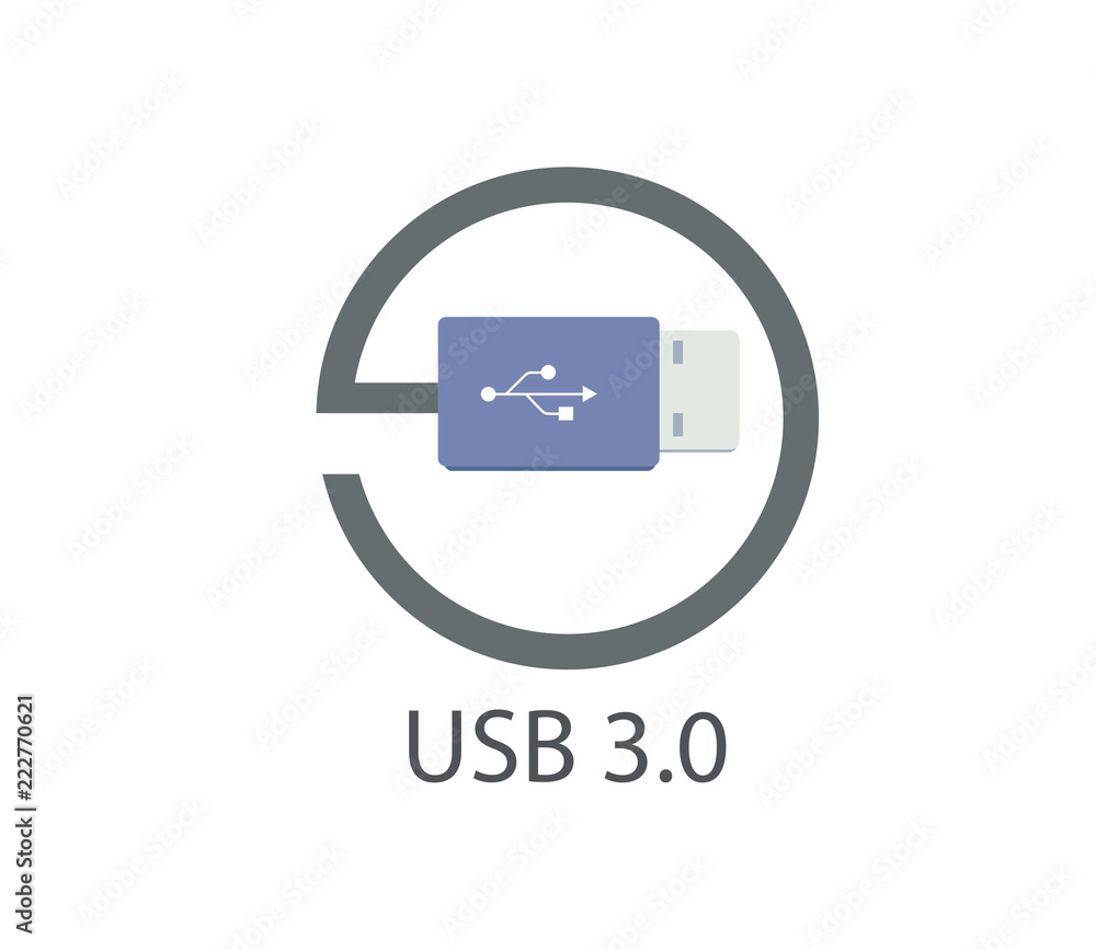 USB 3.0 Sign Stock Vector | Adobe Stock