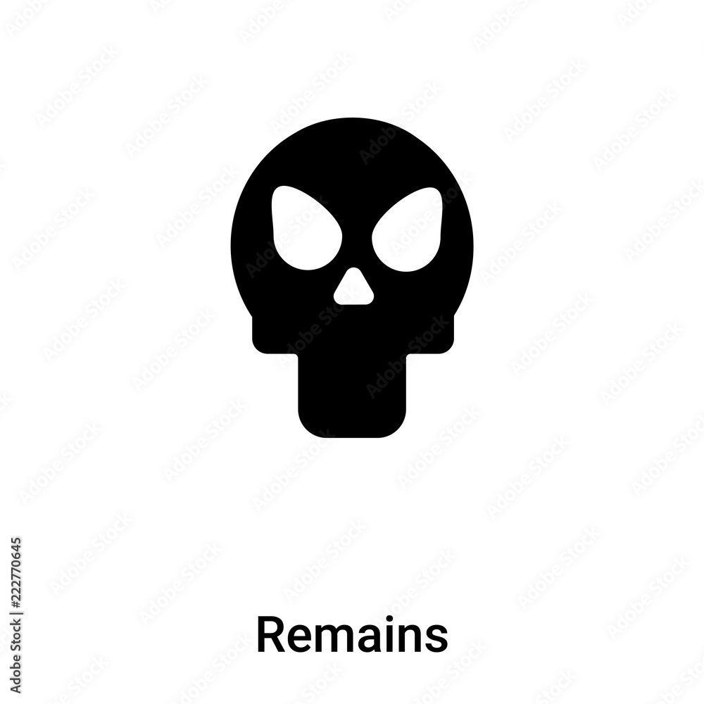 Remains icon vector isolated on white background, logo concept of Remains sign on transparent background, black filled symbol Remains icon vector isolated on white background, logo concept of Remains sign on transparent background, black filled symbol