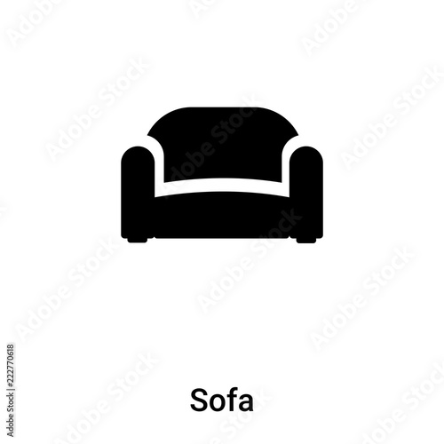 Sofa icon vector isolated on white background, logo concept of Sofa sign on transparent background, black filled symbol