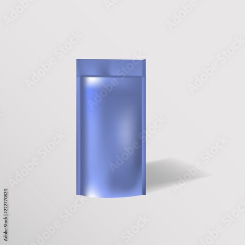 Blank of doy pack for food or drink on white backg