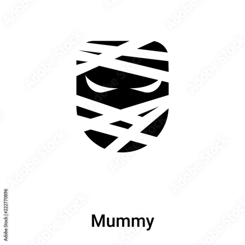 Mummy icon vector isolated on white background, logo concept of Mummy sign on transparent background, black filled symbol