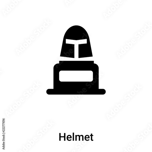 Helmet icon vector isolated on white background, logo concept of Helmet sign on transparent background, black filled symbol