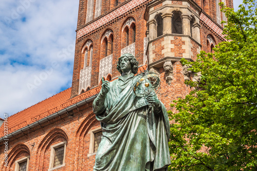 famous statue of astronomer Nicolaus Copernicus (Mikolaj Kopernik) in Torun. Poland