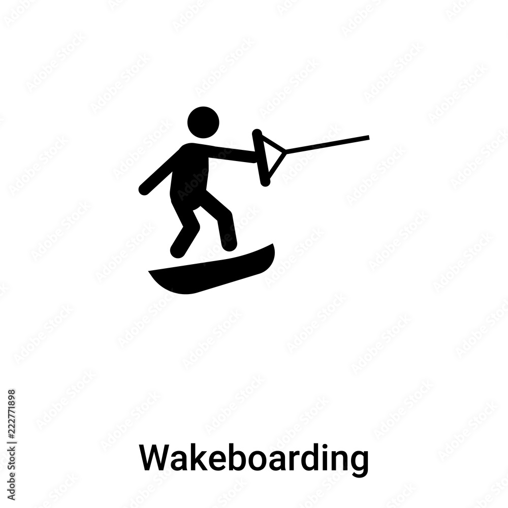 Wakeboarding icon vector isolated on white background, logo concept of