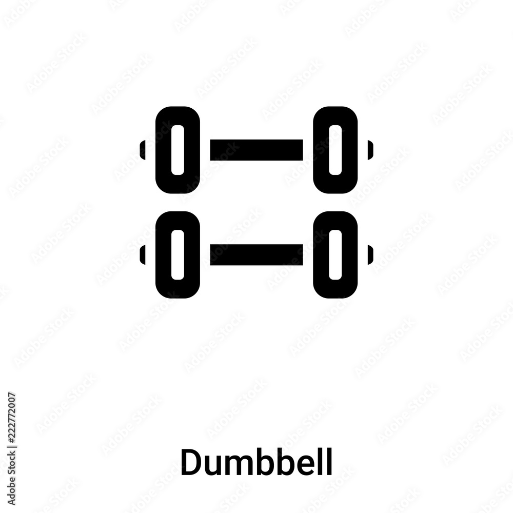 Dumbbell icon vector isolated on white background, logo concept of Dumbbell sign on transparent background, black filled symbol Dumbbell icon vector isolated on white background, logo concept of Dumbbell sign on transparent background, black filled symbol
