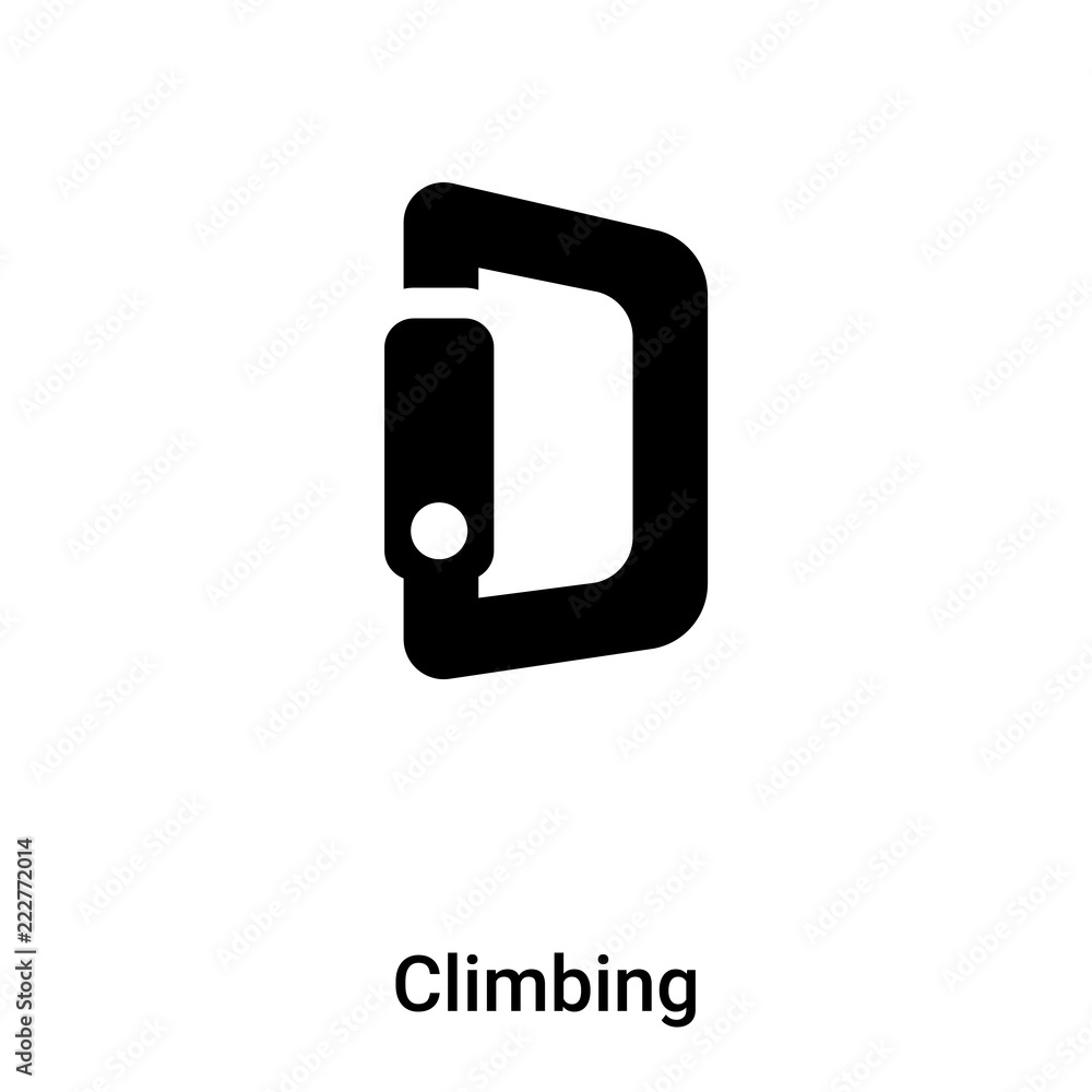 Climbing icon vector isolated on white background, logo concept of Climbing sign on transparent background, black filled symbol Climbing icon vector isolated on white background, logo concept of Climbing sign on transparent background, black filled symbol
