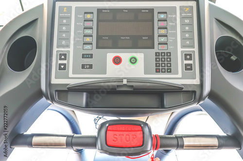 Closeup of interface of fitness machine in gym © TeTe Song