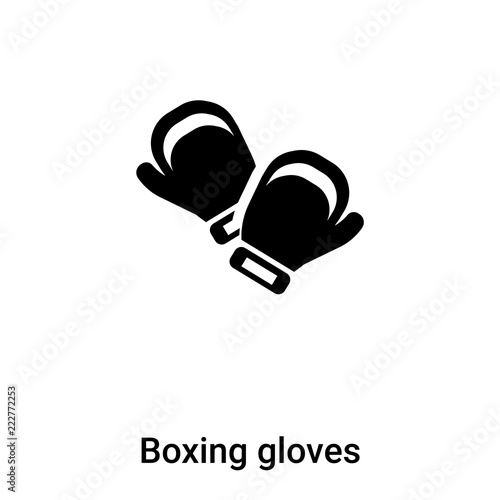 Boxing gloves icon vector isolated on white background, logo concept of Boxing gloves sign on transparent background, black filled symbol